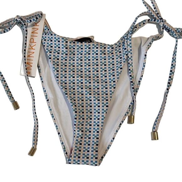 Minkpink Zephyr Blue Multi Side Tie String Bikini Bottoms Size Medium NWT - Picture 5 of 10